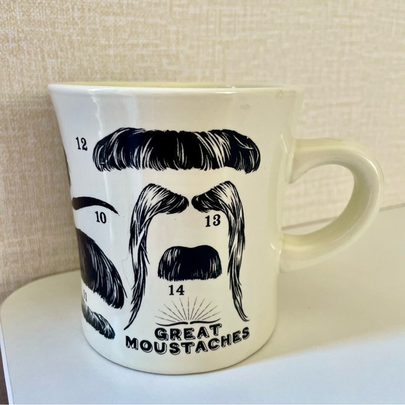 MUG, Great Moustaches, Famous Mustaches Sketch Drawn Images on a Mug, 10… - Picture 3 of 6